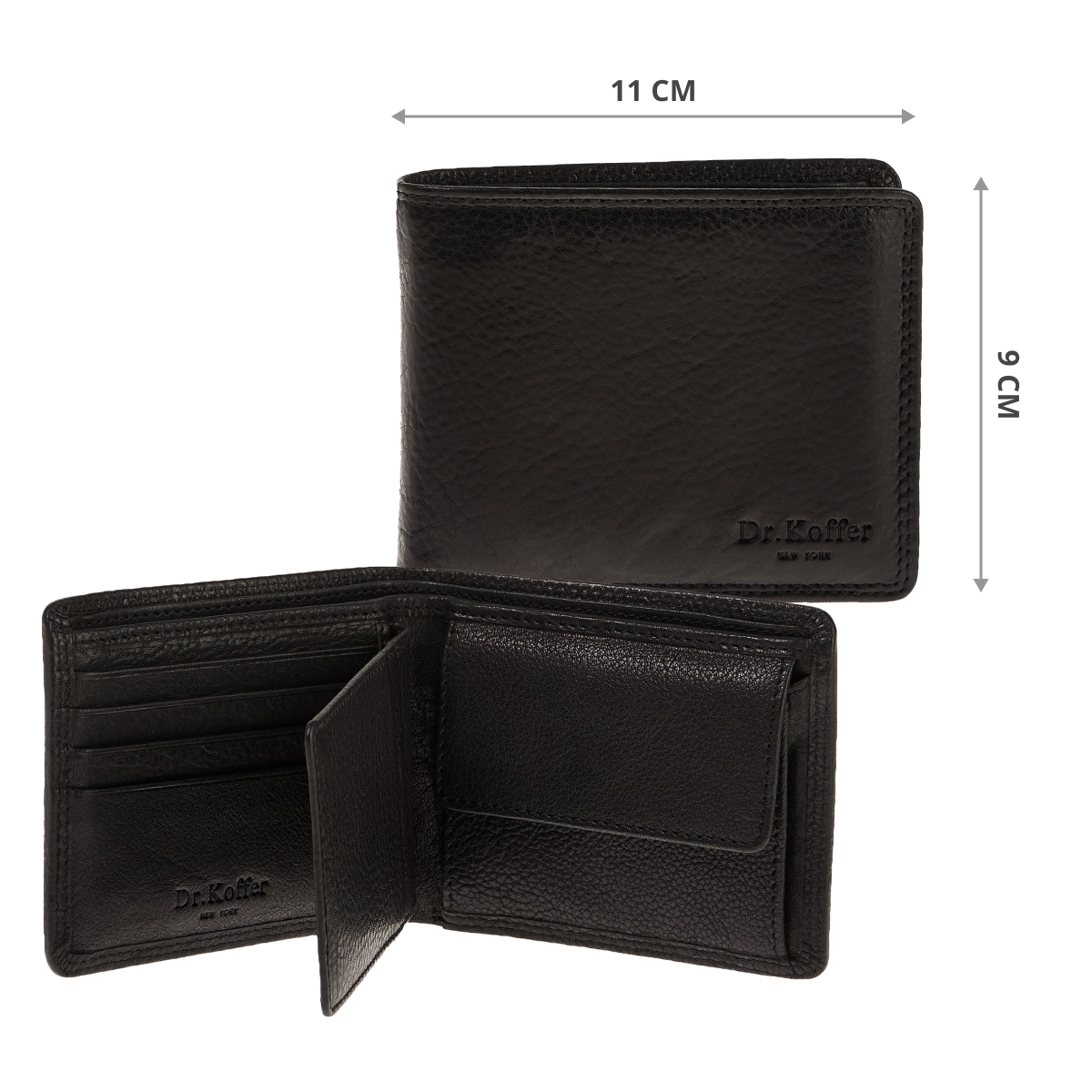 Портмоне Dr.Koffer из натуральной кожи черное