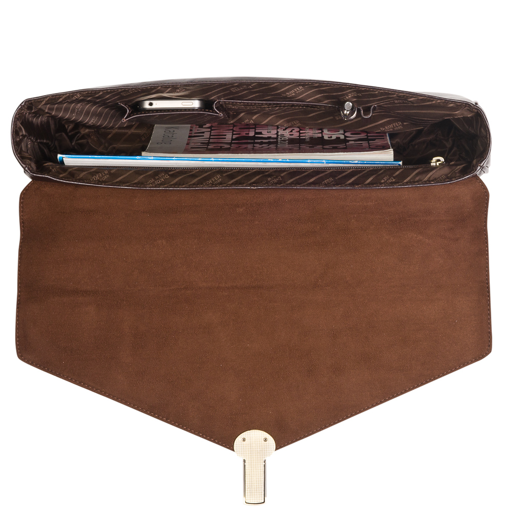 Портфель Dr.Koffer из натуральной кожи темно-коричневый