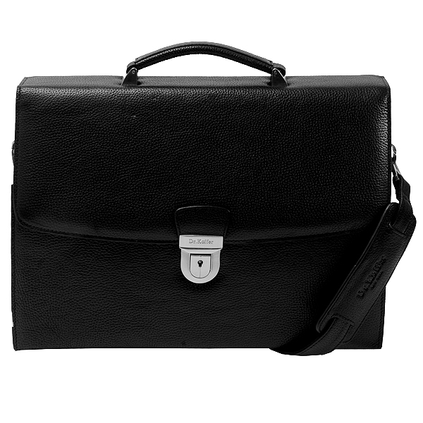 Стильный портфель с кодовым замком и съемной ручкой (черного цвета) Dr.Koffer P402127-02-04