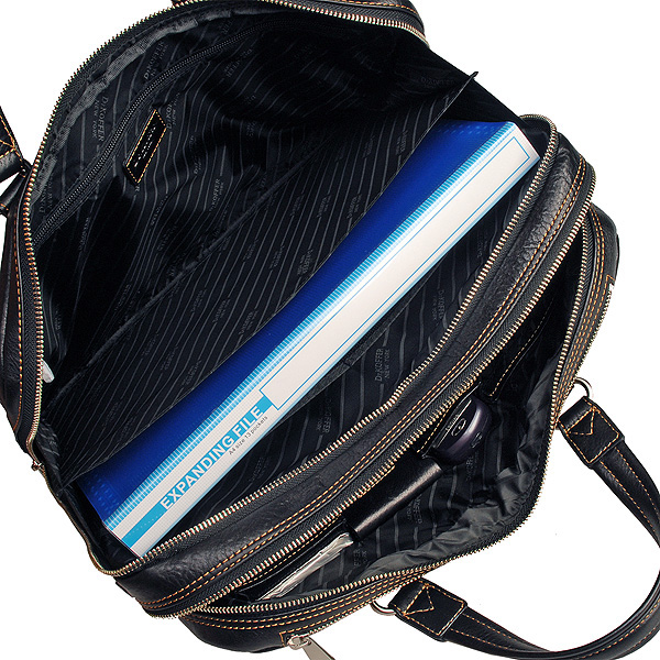 Деловая сумка Dr.Koffer из натуральной кожи черная