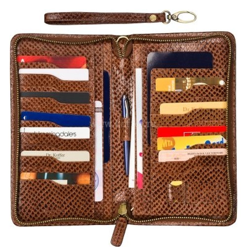 Портмоне Dr.Koffer из натуральной кожи коричневое