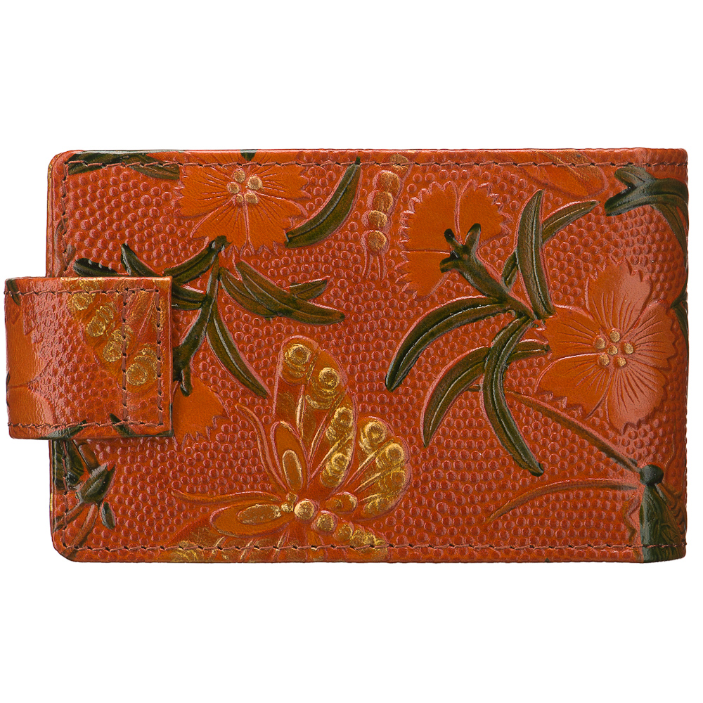 Визитница Dr.Koffer из натуральной кожи оранжевая