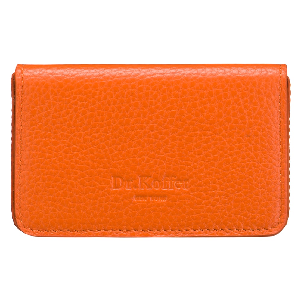 Визитница Dr.Koffer из натуральной кожи оранжевая