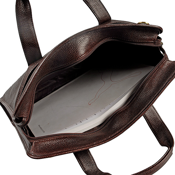 Деловая сумка Dr.Koffer из натуральной кожи темно-коричневая