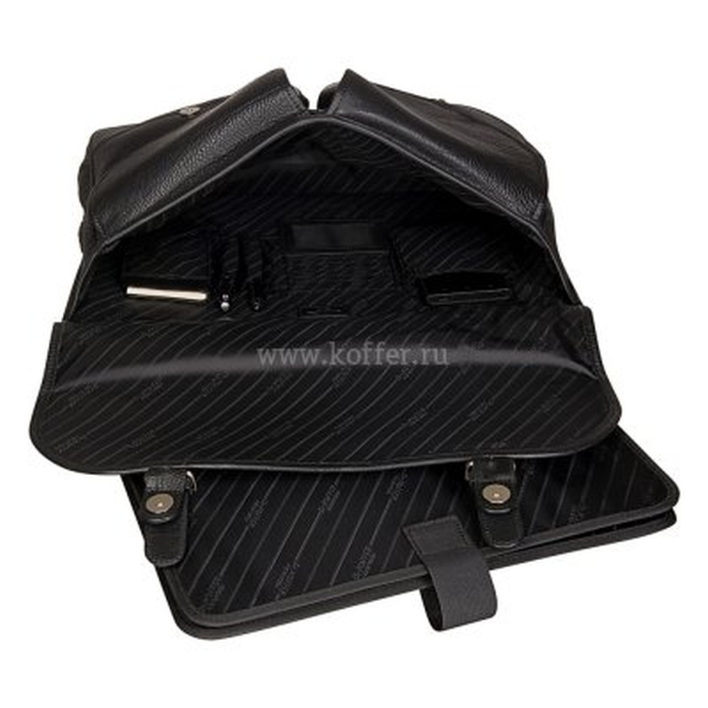Портфель Dr.Koffer из натуральной кожи черный