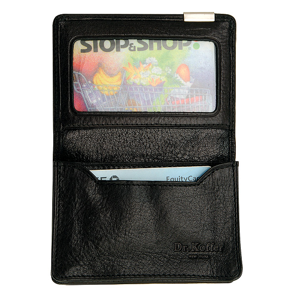 Визитница Dr.Koffer из натуральной кожи черная