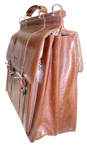 Портфель Dr.Koffer из натуральной кожи светло-коричневый