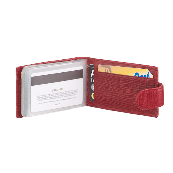 Визитница Dr.Koffer из натуральной кожи красная