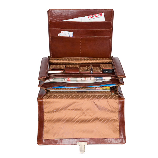 Портфель Dr.Koffer из натуральной кожи светло-коричневый