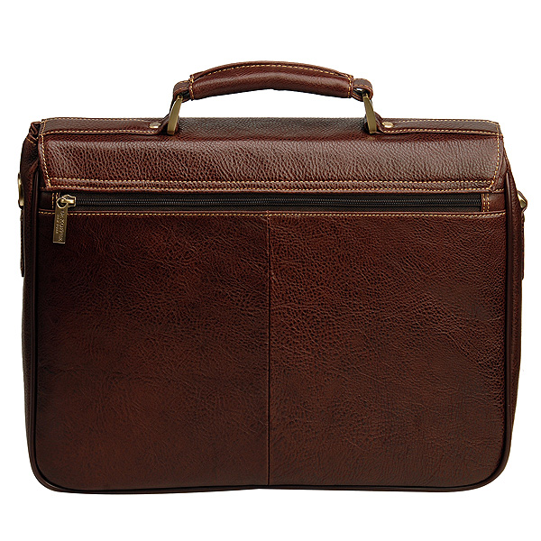 Портфель Dr.Koffer из натуральной кожи темно-коричневый