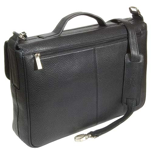 Классический портфель с аппликацией по бокам (черного цвета)  Dr.Koffer P402125-01-04