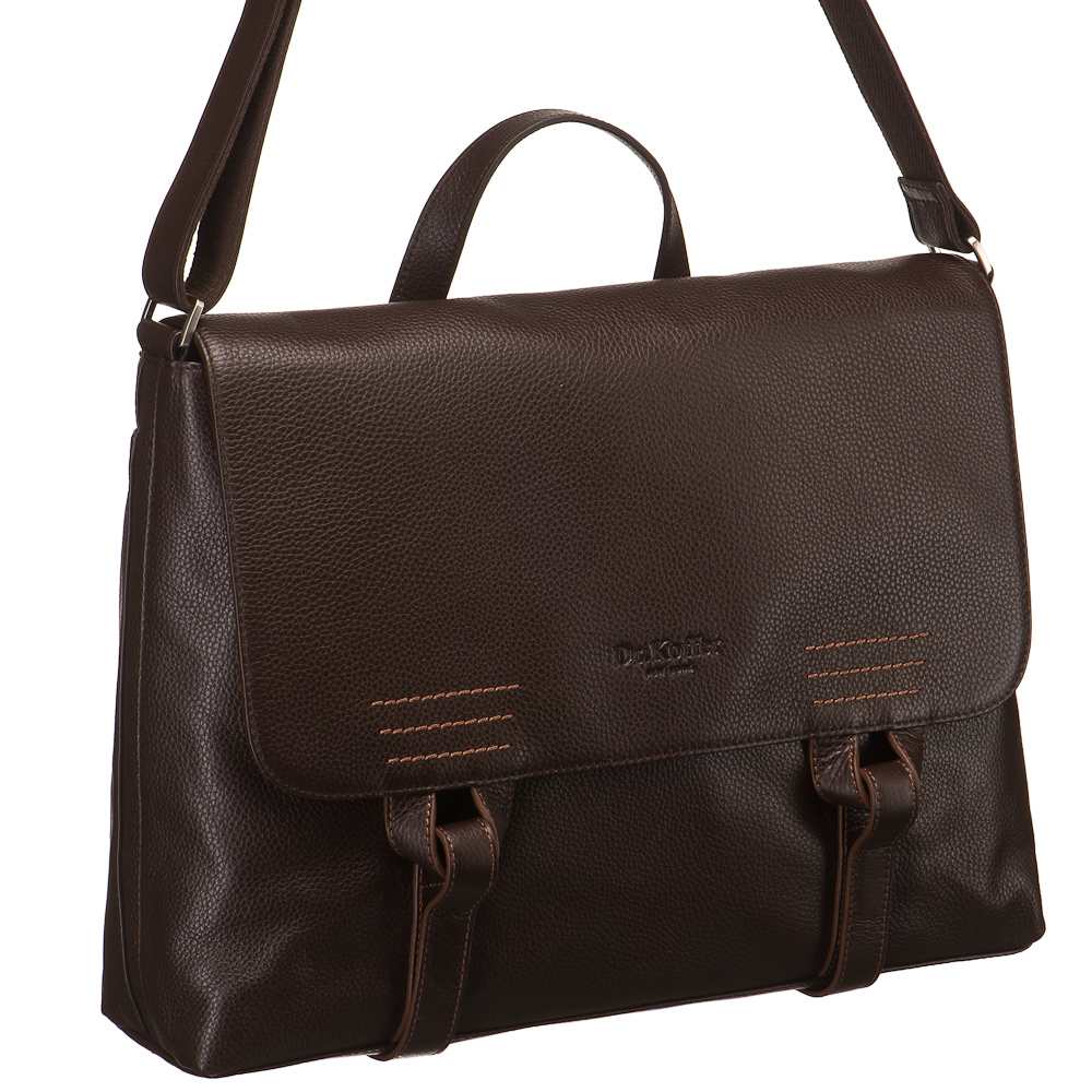 Сумка через плечо Dr.Koffer из натуральной кожи коричневая
