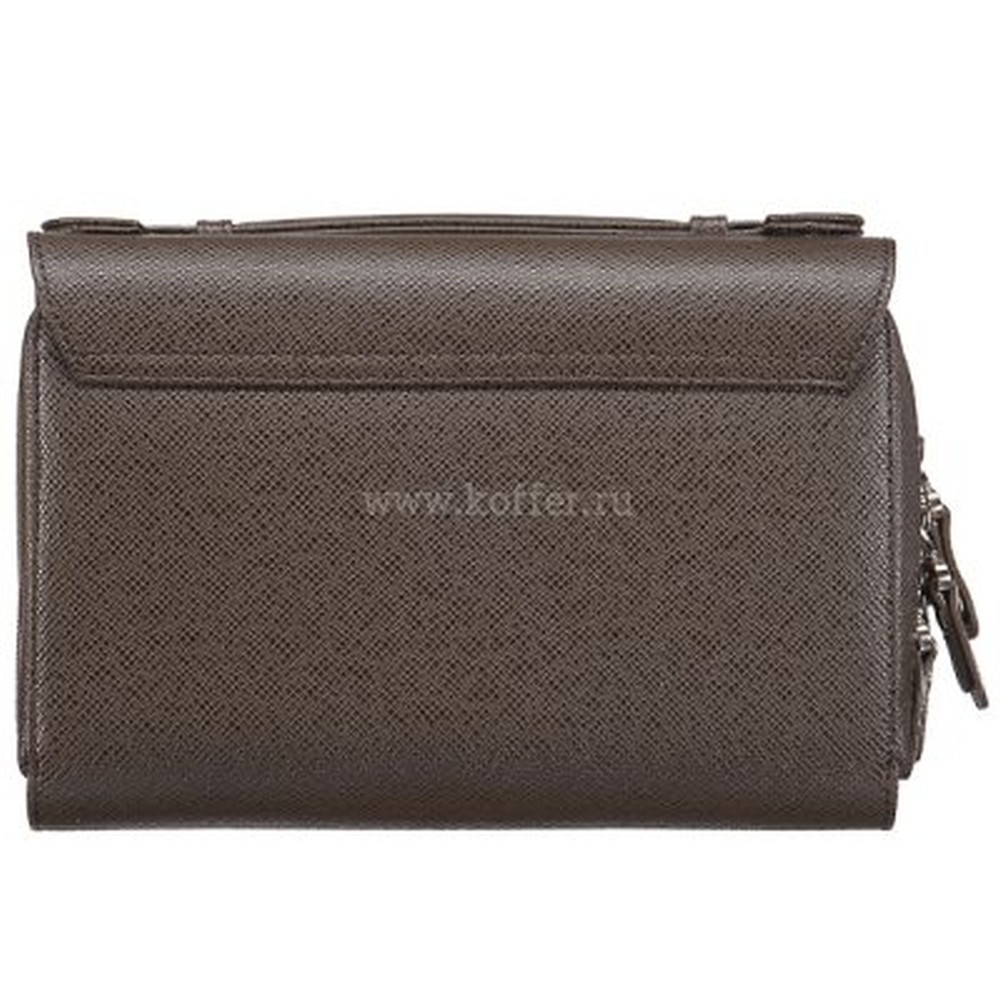 Мужская кожаная сумка визитка коричневого цвета Dr.Koffer B402499-141-09