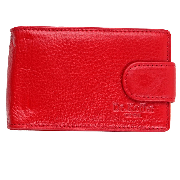 Визитница Dr.Koffer из натуральной кожи красная