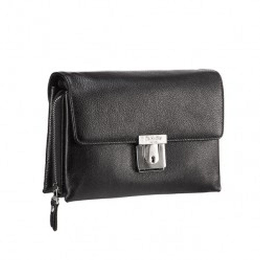 Сумка барсетка из натуральной кожи Dr. Koffer черная