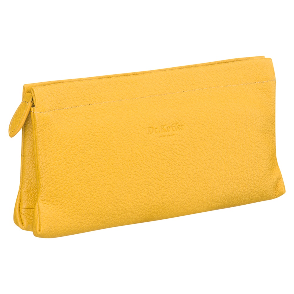 Косметичка Dr.Koffer из натуральной кожи желтая