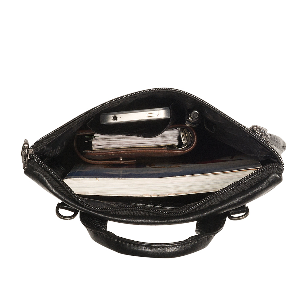 Сумка через плечо Dr.Koffer из натуральной кожи черная