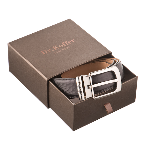 Ремень Dr. Koffer из натуральной кожи черный