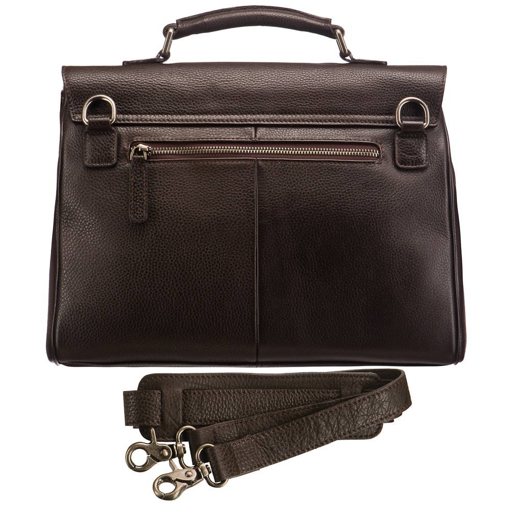 Портфель Dr.Koffer из натуральной кожи темно-коричневый