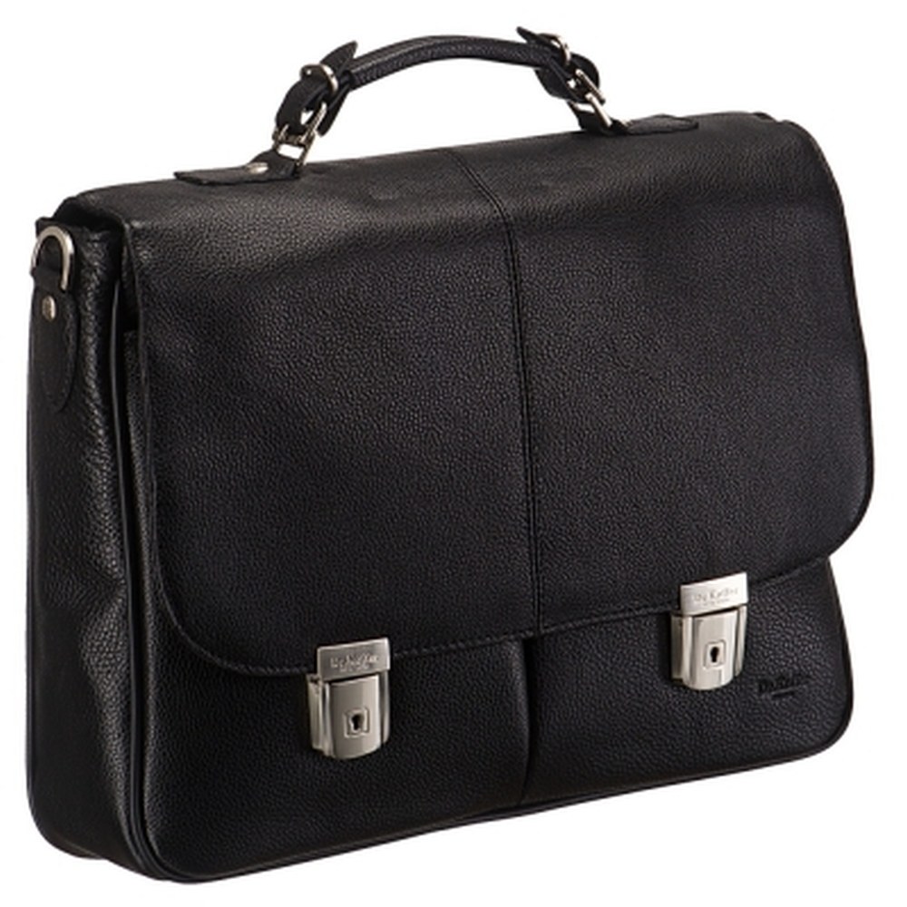 Портфель Dr.Koffer из натуральной кожи черный