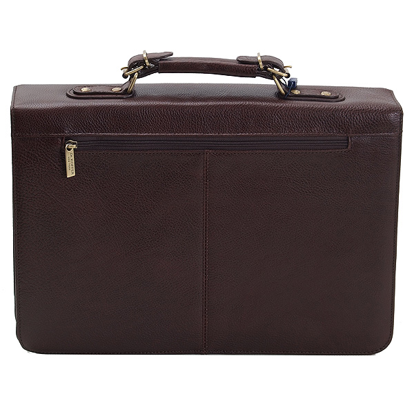 Портфель Dr.Koffer из натуральной кожи темно-коричневый