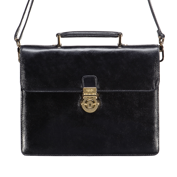 Портфель Dr.Koffer из натуральной кожи черный