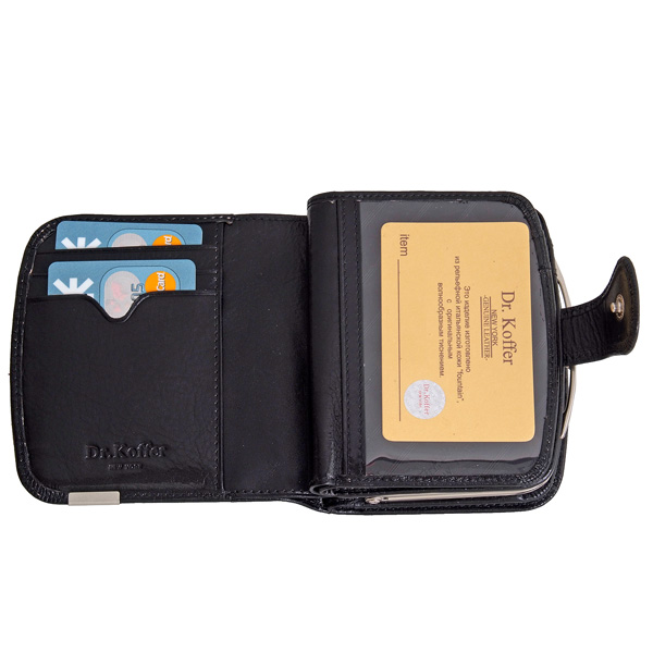 Кошелек Dr.Koffer из натуральной кожи черный