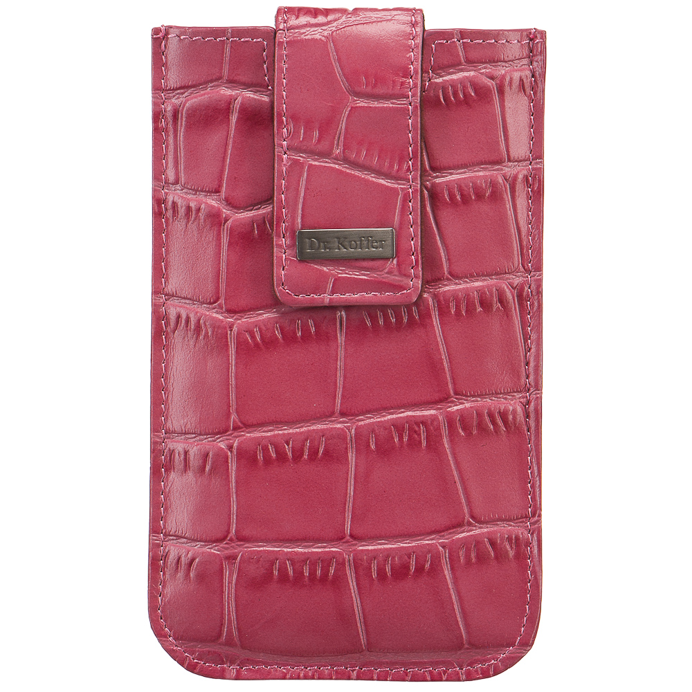 Чехол для телефона из натуральной кожи розовый Dr.Koffer