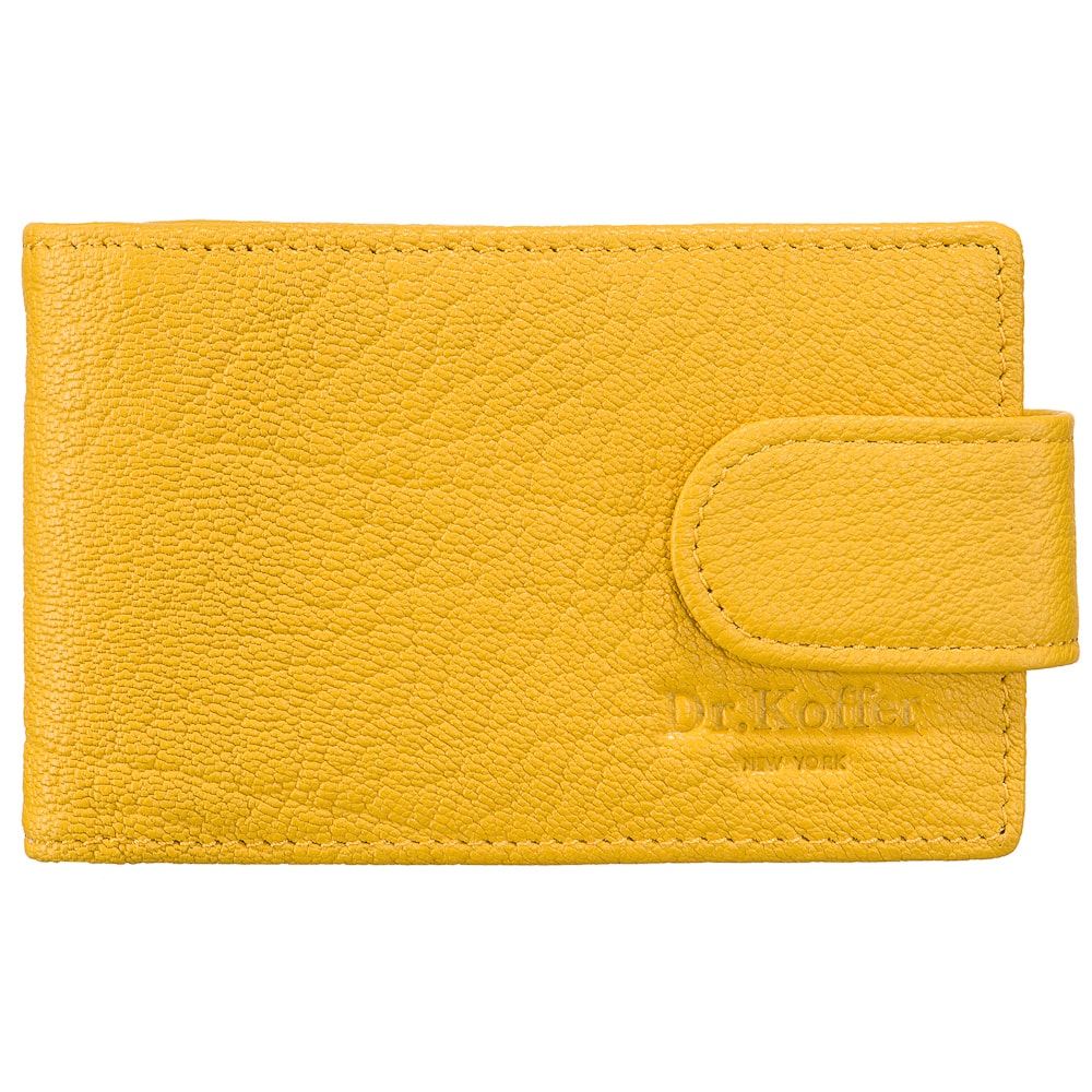 Визитница Dr.Koffer из натуральной кожи желтая