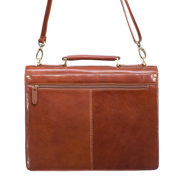 Портфель Dr.Koffer из натуральной кожи светло-коричневый