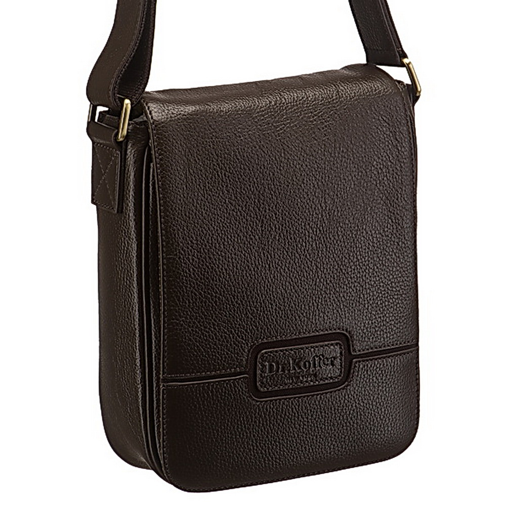 Сумка через плечо Dr.Koffer из натуральной кожи коричневая