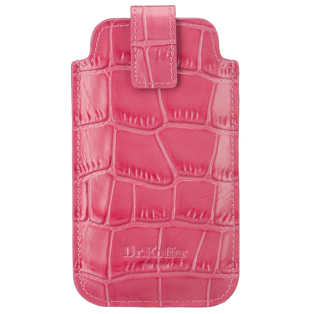 Чехол для телефона из натуральной кожи розовый Dr.Koffer
