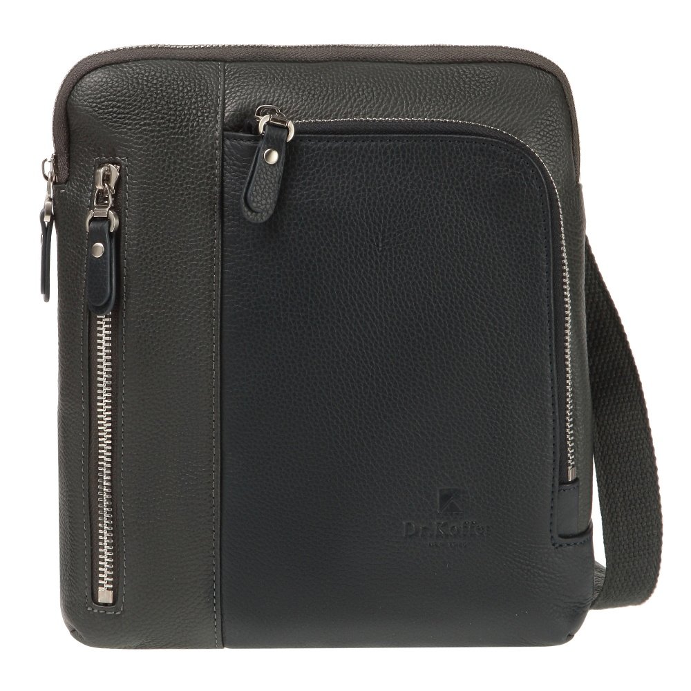 Сумка через плечо Dr.Koffer из натуральной кожи серая