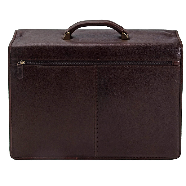 Портфель Dr.Koffer из натуральной кожи темно-коричневый