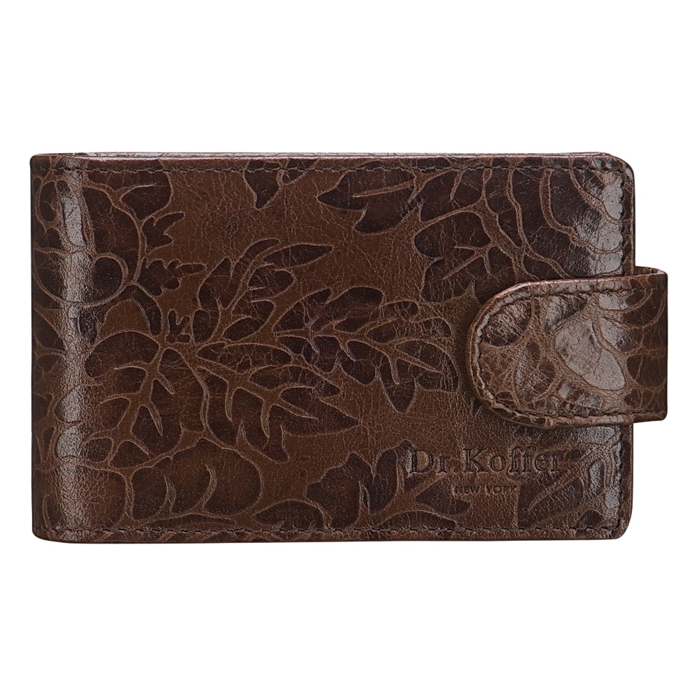 Визитница Dr.Koffer из натуральной кожи темно-коричневая