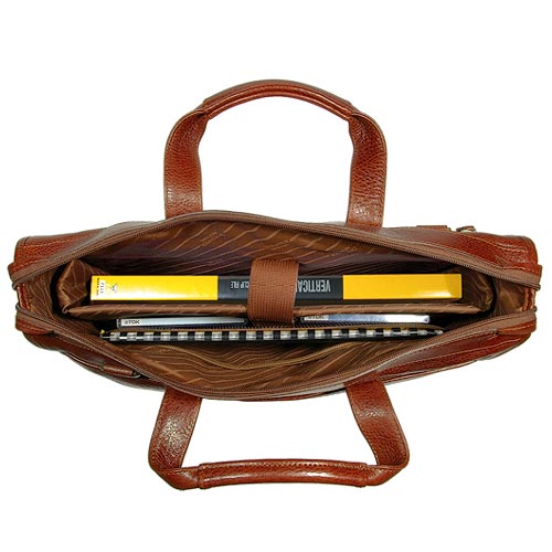 Классическая коричневого цвета сумка для документов с ручками Dr.Koffer B253610-02-05