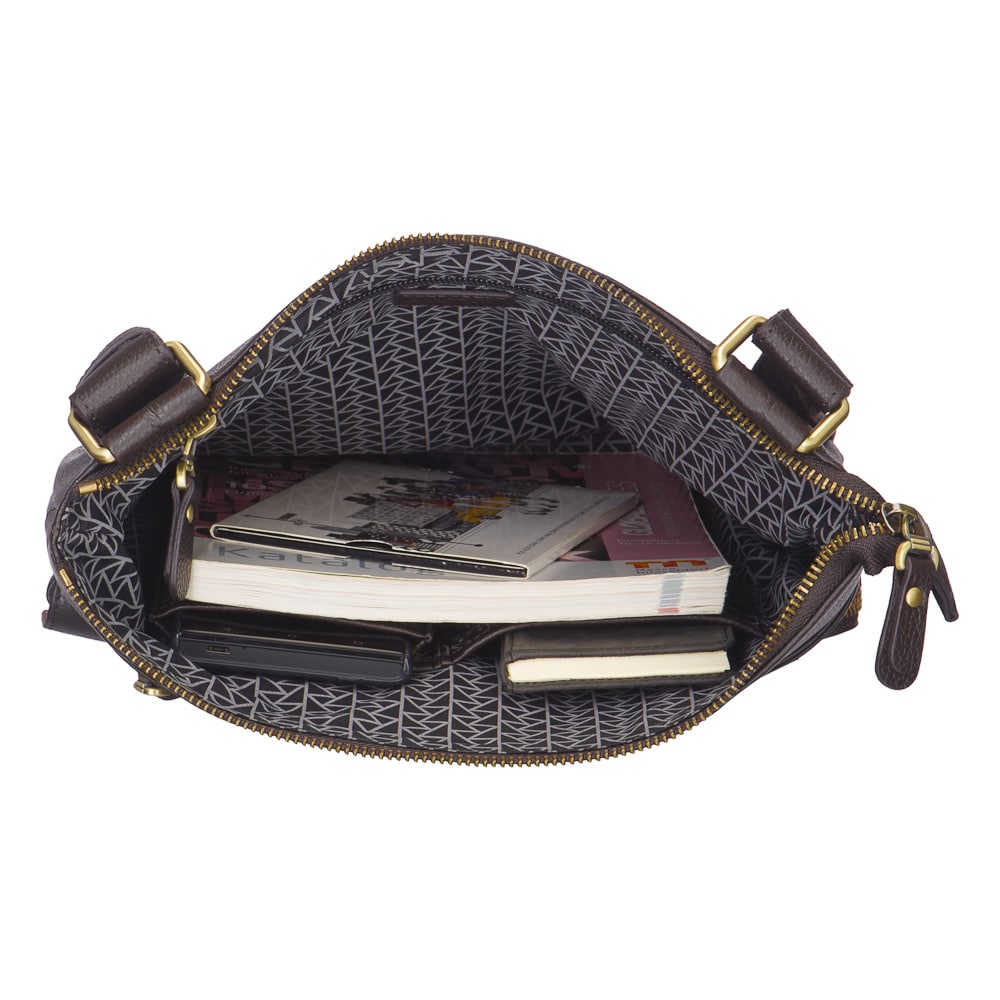 Сумка через плечо Dr.Koffer из натуральной кожи коричневая