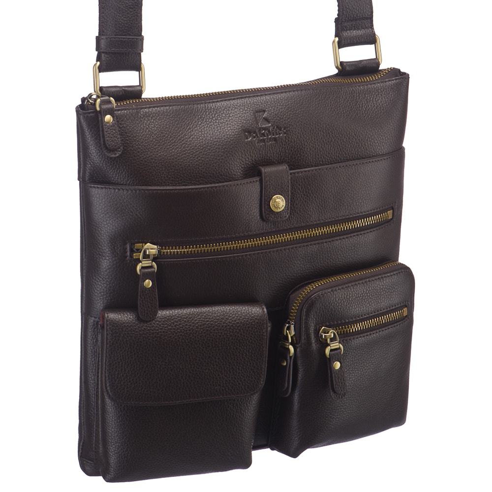 Сумка через плечо Dr.Koffer из натуральной кожи коричневая