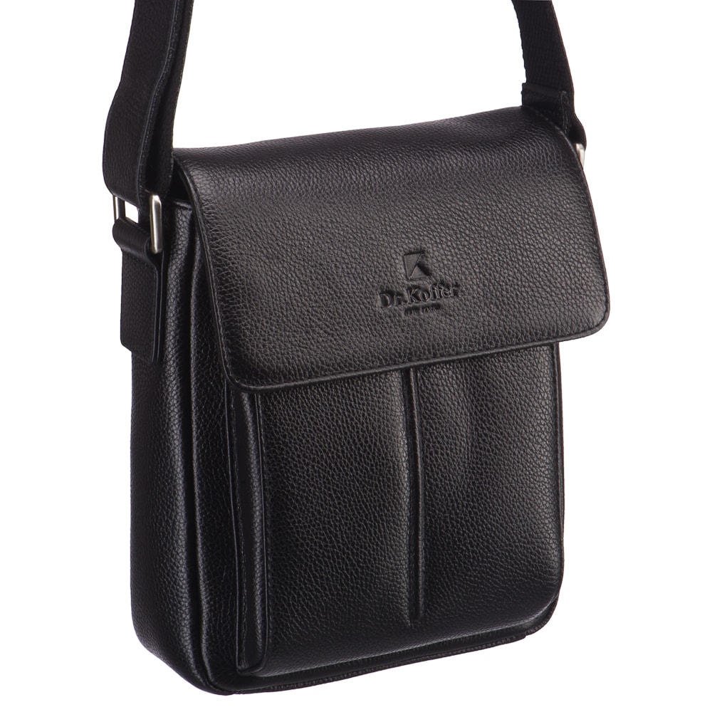 Сумка через плечо Dr.Koffer из натуральной кожи черная