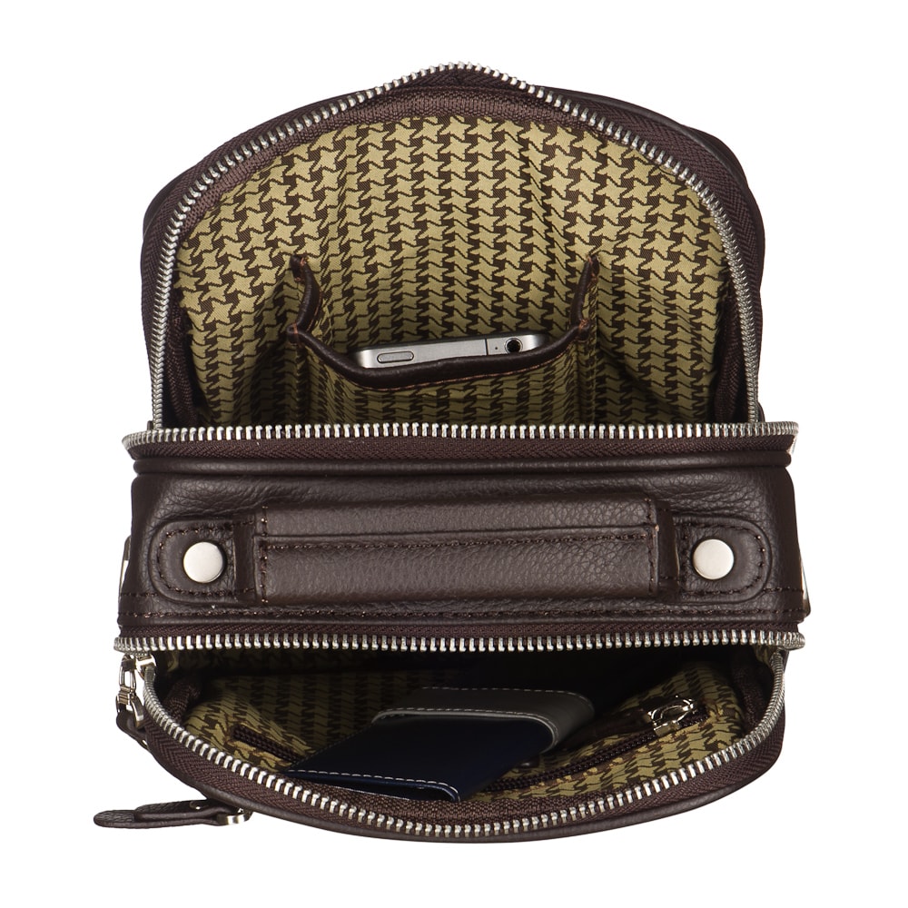 Сумка через плечо Dr.Koffer из натуральной кожи коричневая