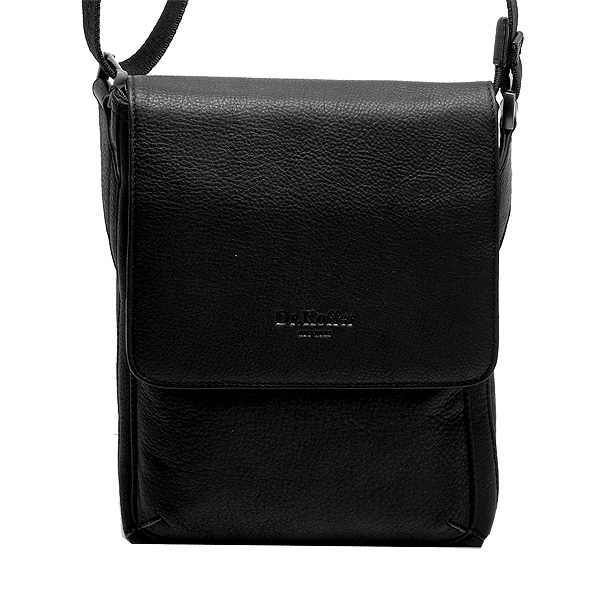 Черная кожаная сумка через плечо Dr.Koffer M402352-105-04