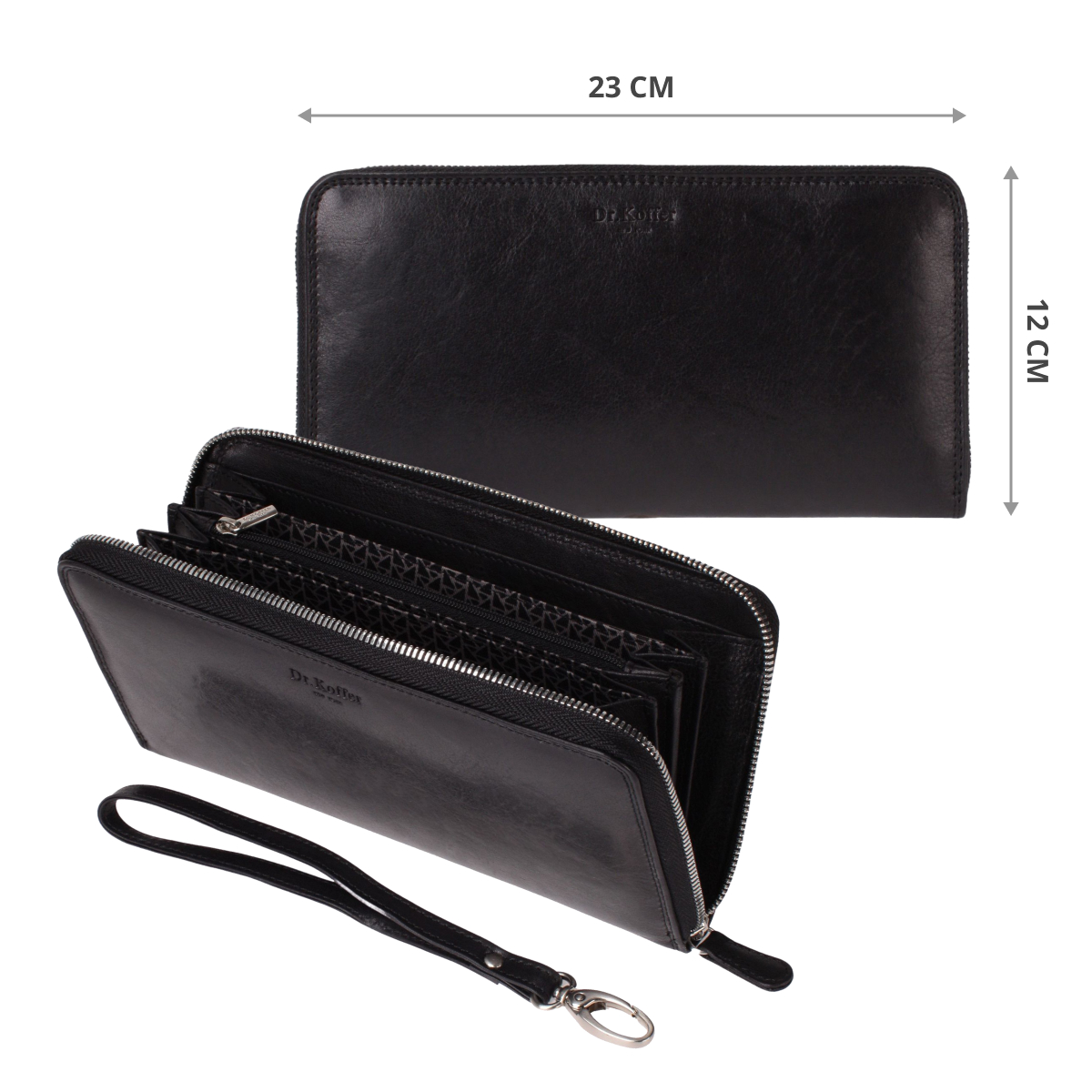 Портмоне Dr.Koffer из натуральной кожи черное