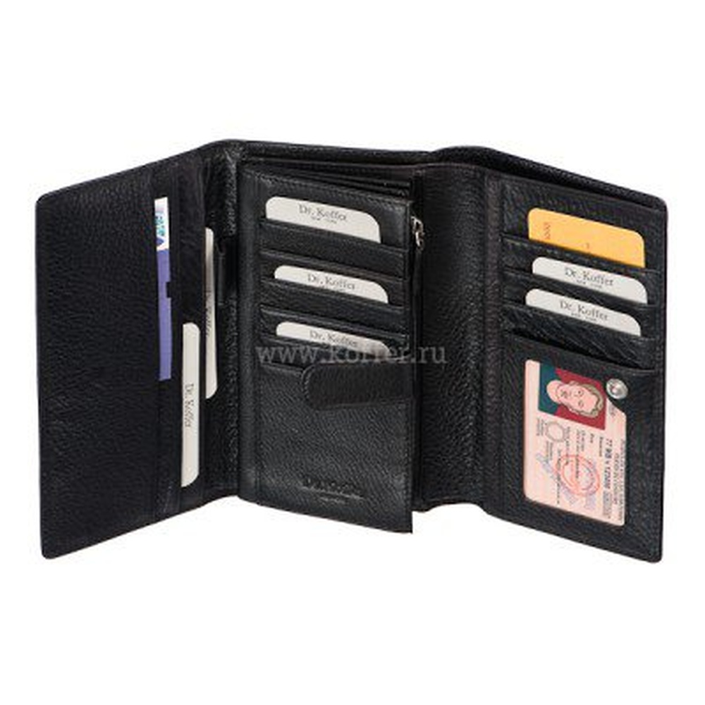 Портмоне Dr.Koffer из натуральной кожи черное