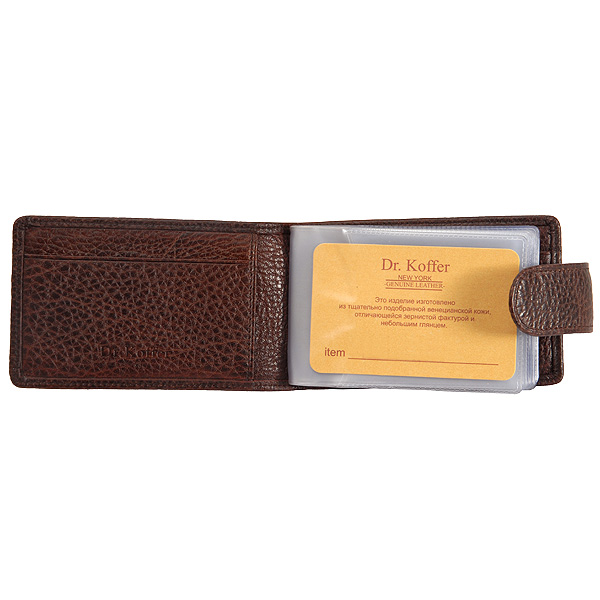 Визитница Dr.Koffer из натуральной кожи темно-коричневая