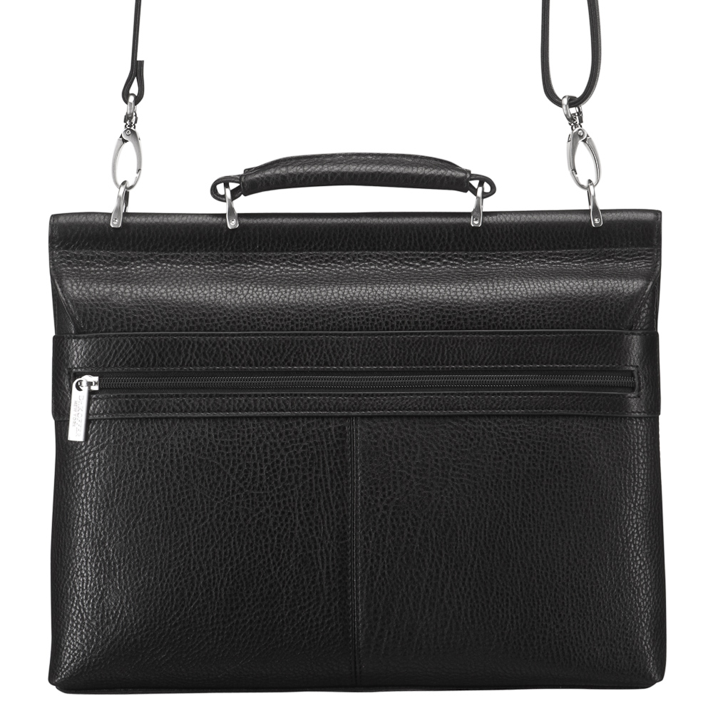 Компактный портфель на саквояжной планке (черного цвета) Dr.Koffer P402226-02-04
