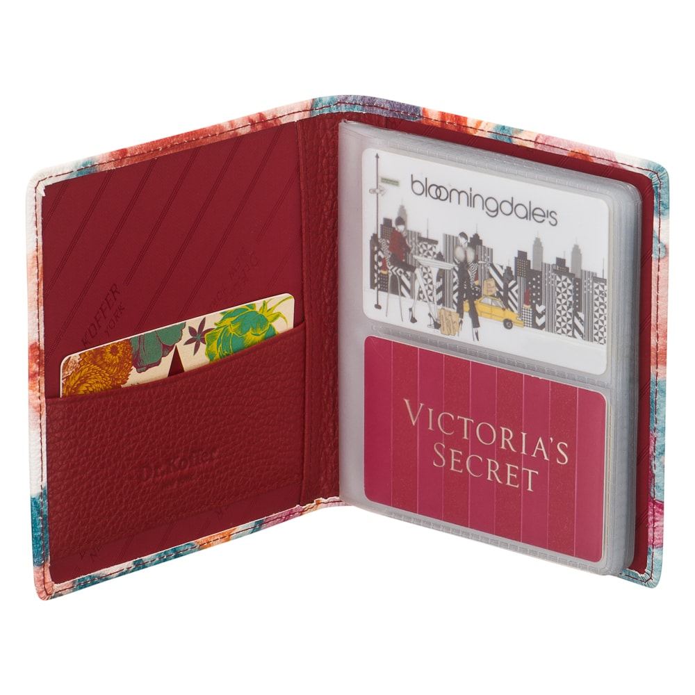 Визитница Dr.Koffer из натуральной кожи с цветами