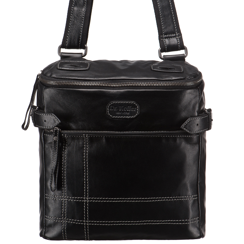 Сумка через плечо Dr.Koffer из натуральной кожи черная