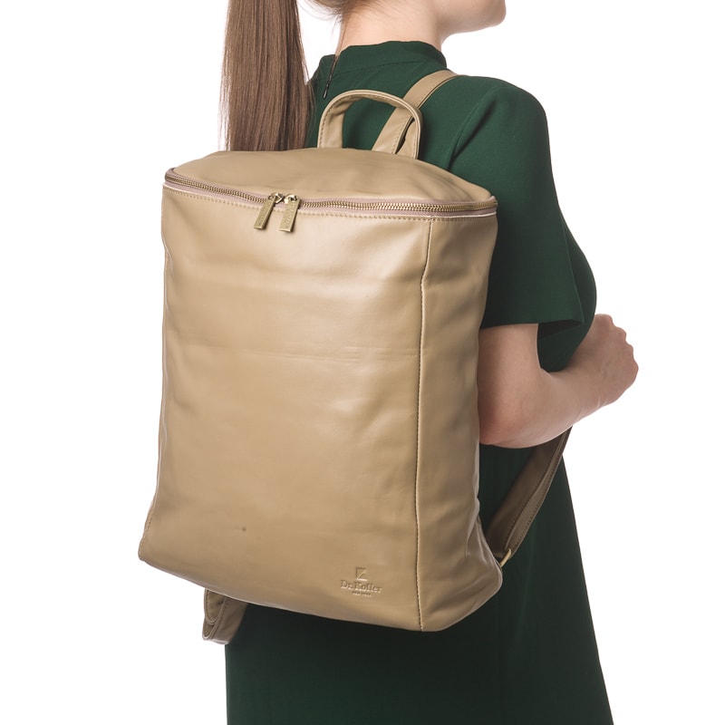 Рюкзак Dr.Koffer из натуральной кожи бежевый