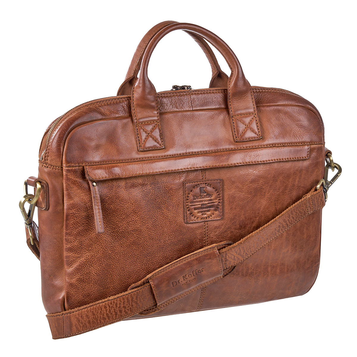 Деловая сумка Dr.Koffer из натуральной кожи коричневая