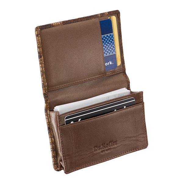 Визитница Dr.Koffer из натуральной кожи темно-коричневая